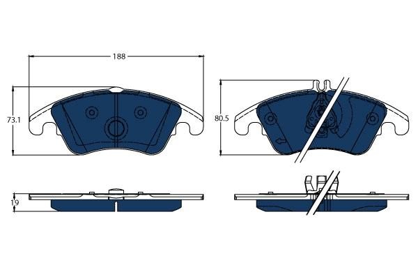 TRW GDB1737BTE Brake pad set GDB1737BTE GDB1737BTE TRW Brake pad set