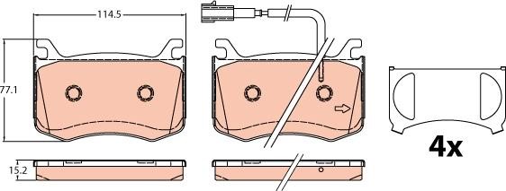 TRW GDB2205 TRW COTEC brake pad set GDB2205 GDB2205 TRW TRW COTEC brake pad set