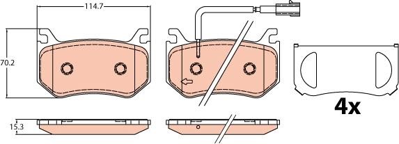 TRW GDB2209 TRW COTEC brake pad set GDB2209 GDB2209 TRW TRW COTEC brake pad set