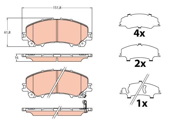 TRW GDB2222 TRW COTEC brake pad set GDB2222 GDB2222 TRW TRW COTEC brake pad set