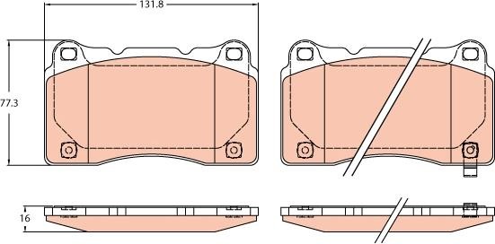 TRW GDB2237 TRW COTEC brake pad set GDB2237 GDB2237 TRW TRW COTEC brake pad set