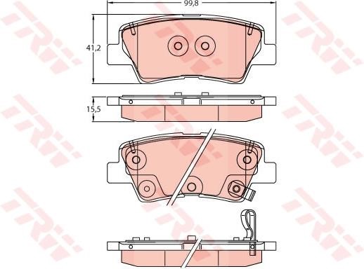 Brake pad kit KIA STONIC (Kia STONIC): GDB2242 TRW TRW COTEC brake pad set