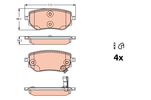 TRW GDB2270 TRW COTEC brake pad set GDB2270 GDB2270 TRW TRW COTEC brake pad set