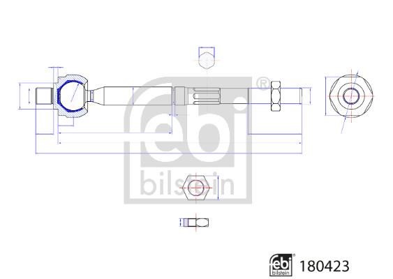 Inner tie rod end Hyundai Tucson: 180423 febi Inner Tie Rod