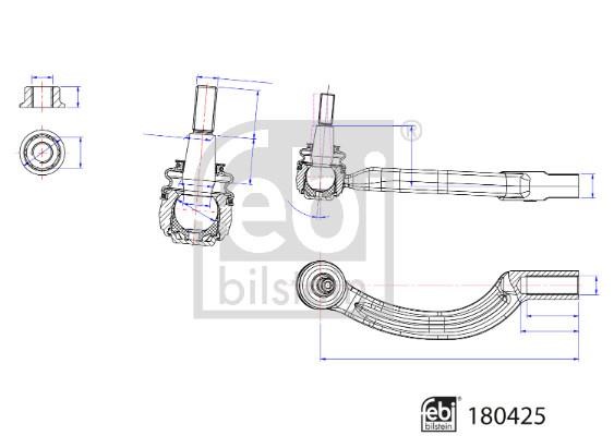 Track rod end ball joint Mercedes eVito: 180425 febi Tie rod end