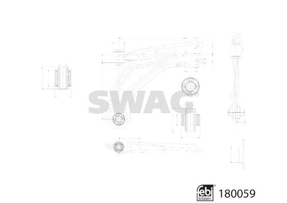 SWAG 33 10 6368 Control/Trailing Arm, wheel suspension 33106368 33106368 SWAG Control/Trailing Arm, wheel suspension