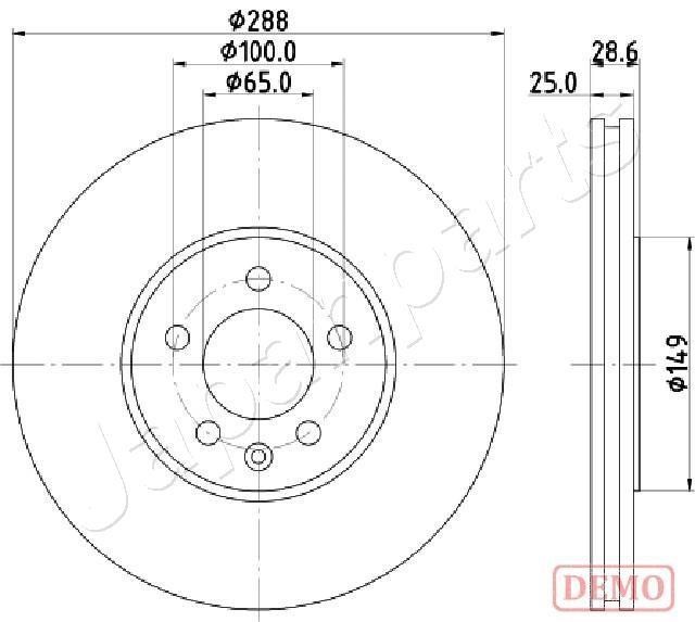 Japanparts DI-0950C Front brake disc ventilated DI0950C