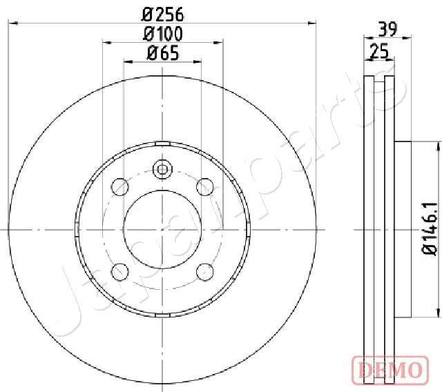 Japanparts DI-0951C Front brake disc ventilated DI0951C