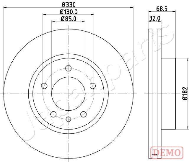 Japanparts DI-0957C Front brake disc ventilated DI0957C