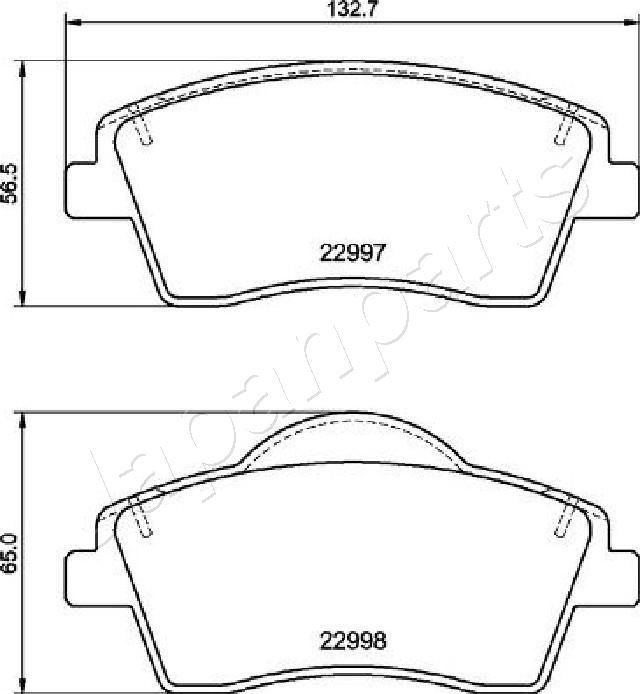 Japanparts PA-0355AF Brake Pad Set, disc brake PA0355AF