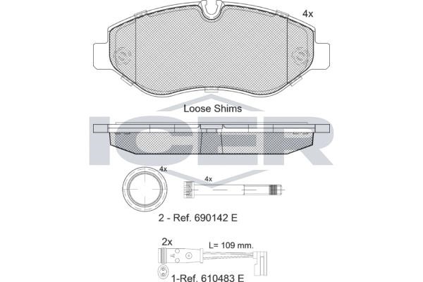 Icer 141786-203 Rear disc brake pads, set 141786203