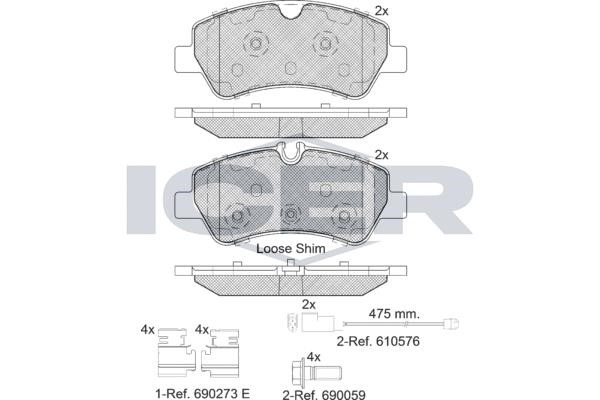 Icer 142116-203 Rear disc brake pads, set 142116203