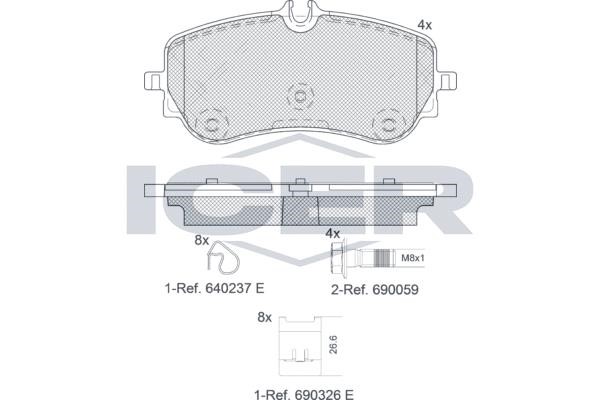 Icer 142301 Rear disc brake pads, set 142301