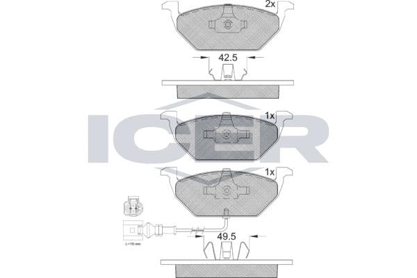 Icer 181349-396 Brake Pad Set, disc brake 181349396