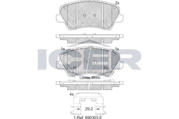 Icer 182029-203 Rear disc brake pads, set 182029203