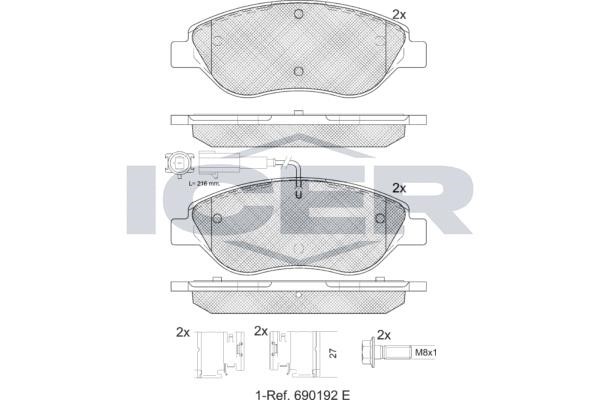 Icer 181445-071 Brake Pad Set, disc brake 181445071