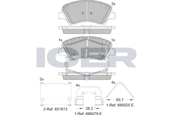 Icer 182035-233 Rear disc brake pads, set 182035233