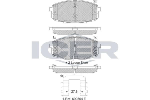 Icer 181540-208 Front disc brake pads, set 181540208