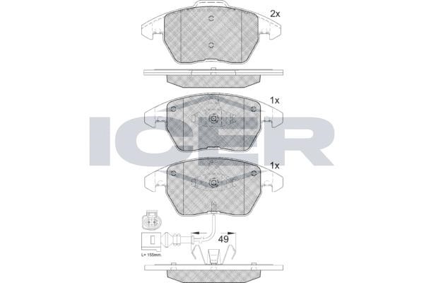 Icer 181567-208 Rear disc brake pads, set 181567208