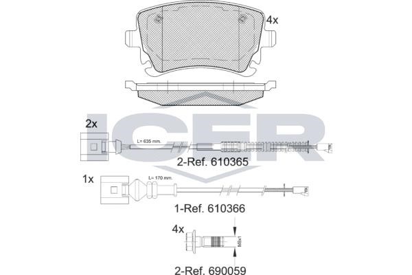 Icer 181674-208 Brake Pad Set, disc brake 181674208