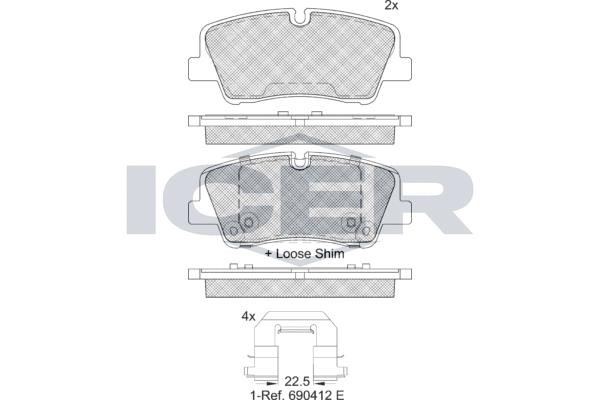 Icer 182267-204 Rear disc brake pads, set 182267204