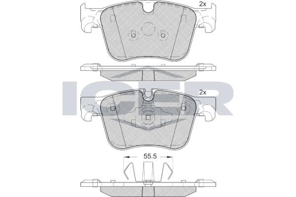 Icer 182166-203 Front disc brake pads, set 182166203