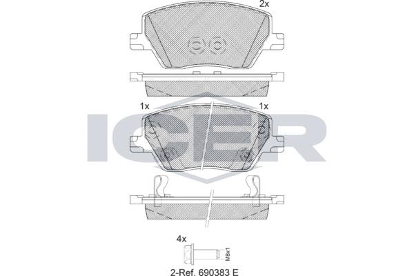 Icer 182275-207 Rear disc brake pads, set 182275207