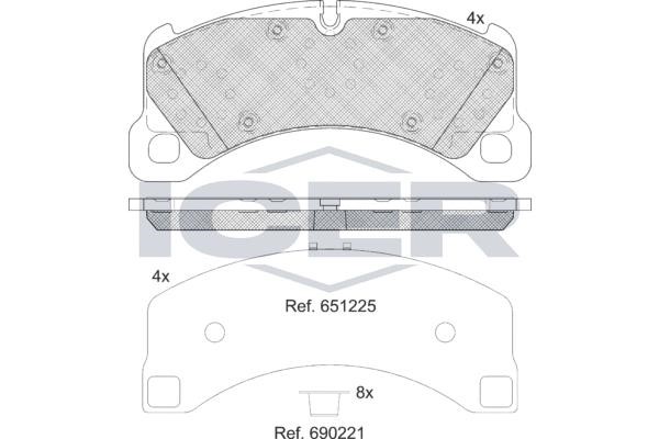 Icer 182206-208 Brake Pad Set, disc brake 182206208