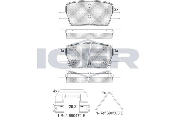 Icer 182278 Rear disc brake pads, set 182278