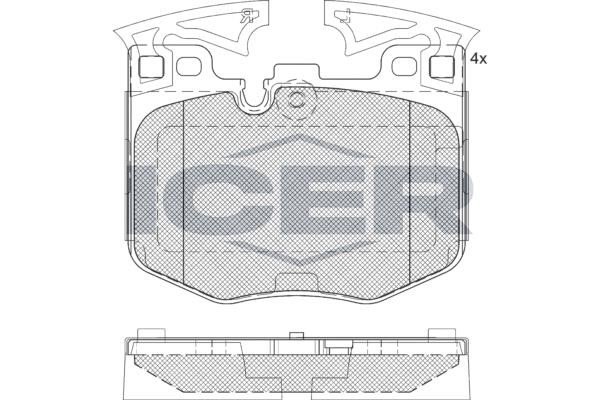 Icer 182280 Rear disc brake pads, set 182280