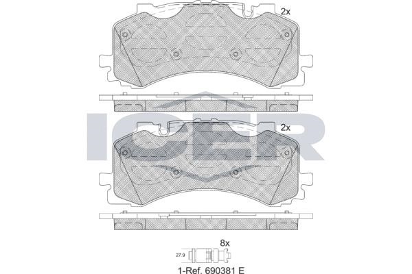 Icer 182281 Rear disc brake pads, set 182281