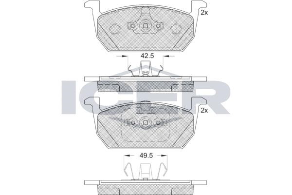 Icer 182285 Front disc brake pads, set 182285