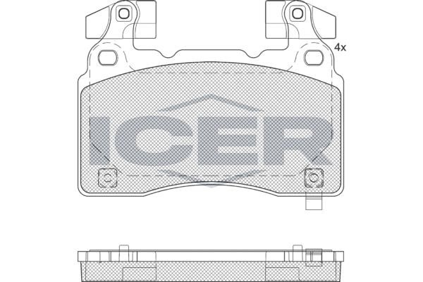 Icer 182286 Front disc brake pads, set 182286