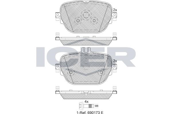 Icer 182288 Rear disc brake pads, set 182288