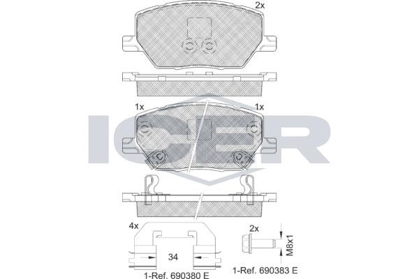 Icer 182243 Brake Pad Set, disc brake 182243