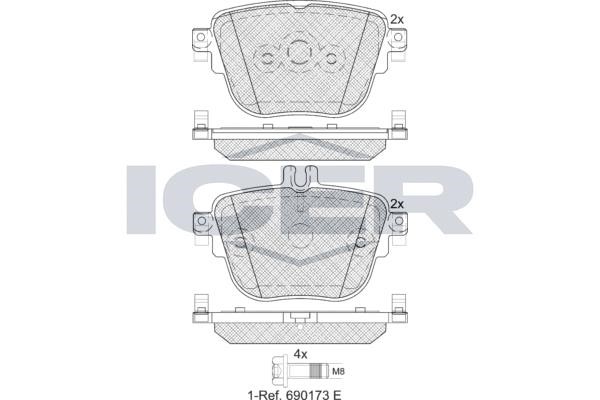 Icer 182289 Rear disc brake pads, set 182289