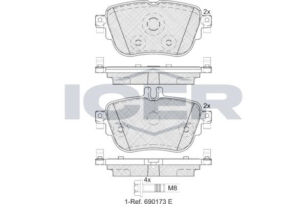 Icer 182290 Rear disc brake pads, set 182290