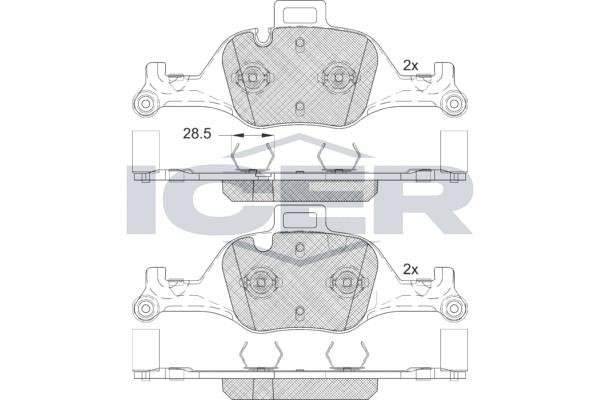 Icer 182291 Rear disc brake pads, set 182291