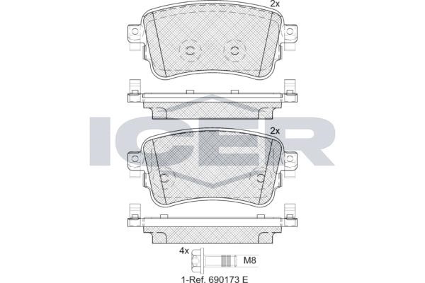 Icer 182294 Rear disc brake pads, set 182294