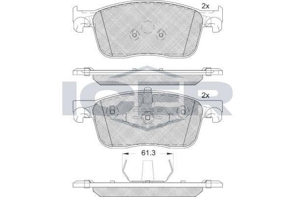 Icer 182297 Front disc brake pads, set 182297