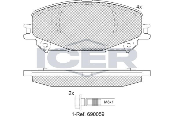 Icer 182304 Brake Pad Set, disc brake 182304