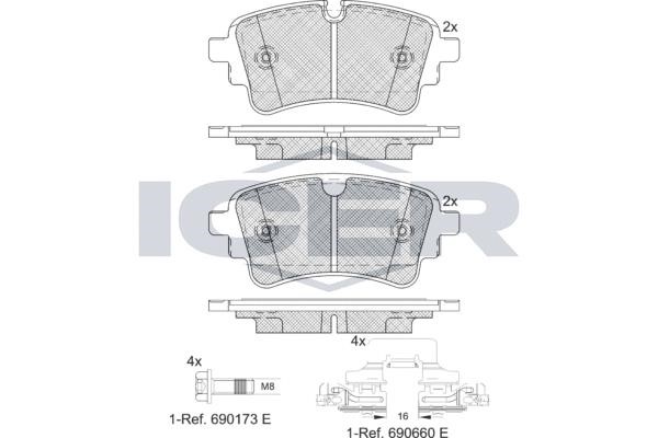 Icer 182256-208 Brake Pad Set, disc brake 182256208
