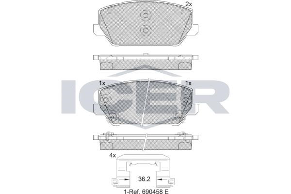 Icer 182306 Brake Pad Set, disc brake 182306