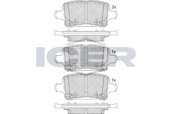 Icer 182257-208 Rear disc brake pads, set 182257208