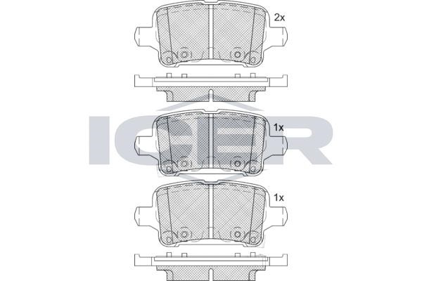 Icer 182257-208 Rear disc brake pads, set 182257208
