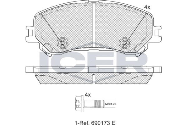 Icer 182259 Brake Pad Set, disc brake 182259