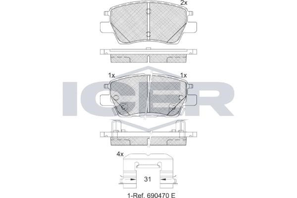 Icer 182311 Brake Pad Set, disc brake 182311