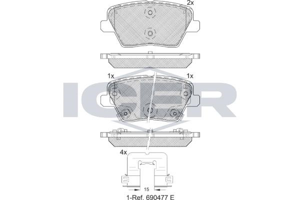 Icer 182318 Brake Pad Set, disc brake 182318