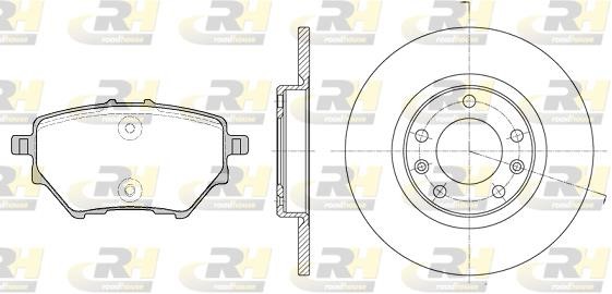 Road house 8156200 Brake discs with pads rear non-ventilated, set 8156200