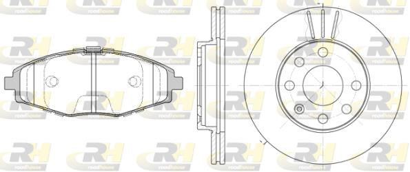 Road house 8696.01 Front ventilated brake discs with pads, set 869601